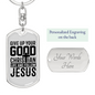 Follow Jesus Keychain Stainless Steel or 18k Gold Dog Tag Keyring-Express Your Love Gifts