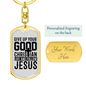 Follow Jesus Keychain Stainless Steel or 18k Gold Dog Tag Keyring-Express Your Love Gifts