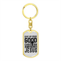 Follow Jesus Keychain Stainless Steel or 18k Gold Dog Tag Keyring-Express Your Love Gifts