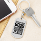 Follow Jesus Keychain Stainless Steel or 18k Gold Dog Tag Keyring-Express Your Love Gifts