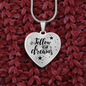 Follow Your Dreams Necklace Stainless Steel or 18k Gold Heart 18-22"-Express Your Love Gifts