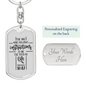 Follows Instructions Proverbs 10:17 Keychain Stainless Steel or 18k Gold Dog Tag Keyring-Express Your Love Gifts