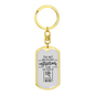 Follows Instructions Proverbs 10:17 Keychain Stainless Steel or 18k Gold Dog Tag Keyring-Express Your Love Gifts