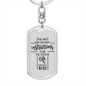 Follows Instructions Proverbs 10:17 Keychain Stainless Steel or 18k Gold Dog Tag Keyring-Express Your Love Gifts