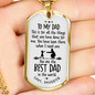 For All The Things Daughter To Dad Necklace Stainless Steel or 18k Gold Dog Tag 24" Chain-Express Your Love Gifts
