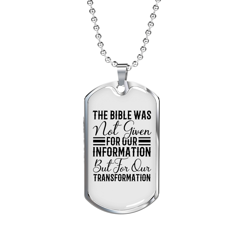 For Our Transformation Necklace Stainless Steel or 18k Gold Dog Tag 24" Chain-Express Your Love Gifts