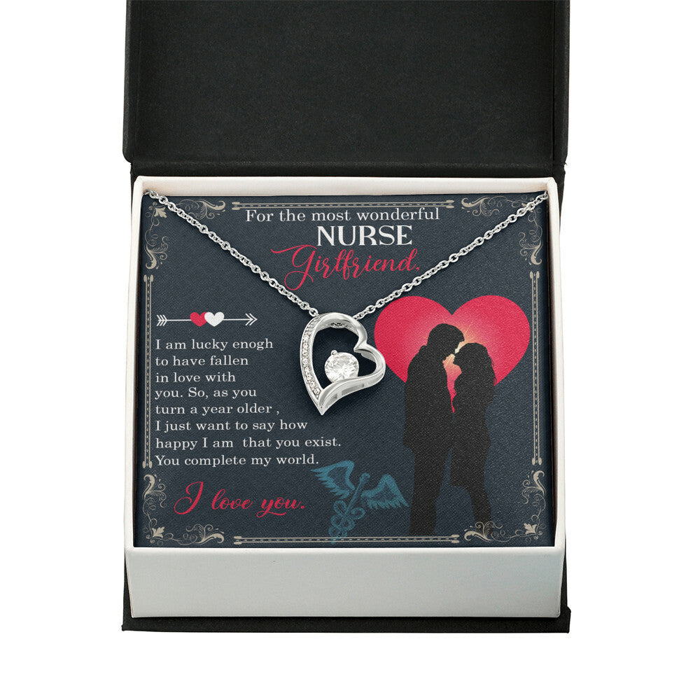 For the Most Wonderful Nurse Girlfriend Healthcare Medical Worker Nurse Appreciation Gift Forever Necklace w Message Card-Express Your Love Gifts