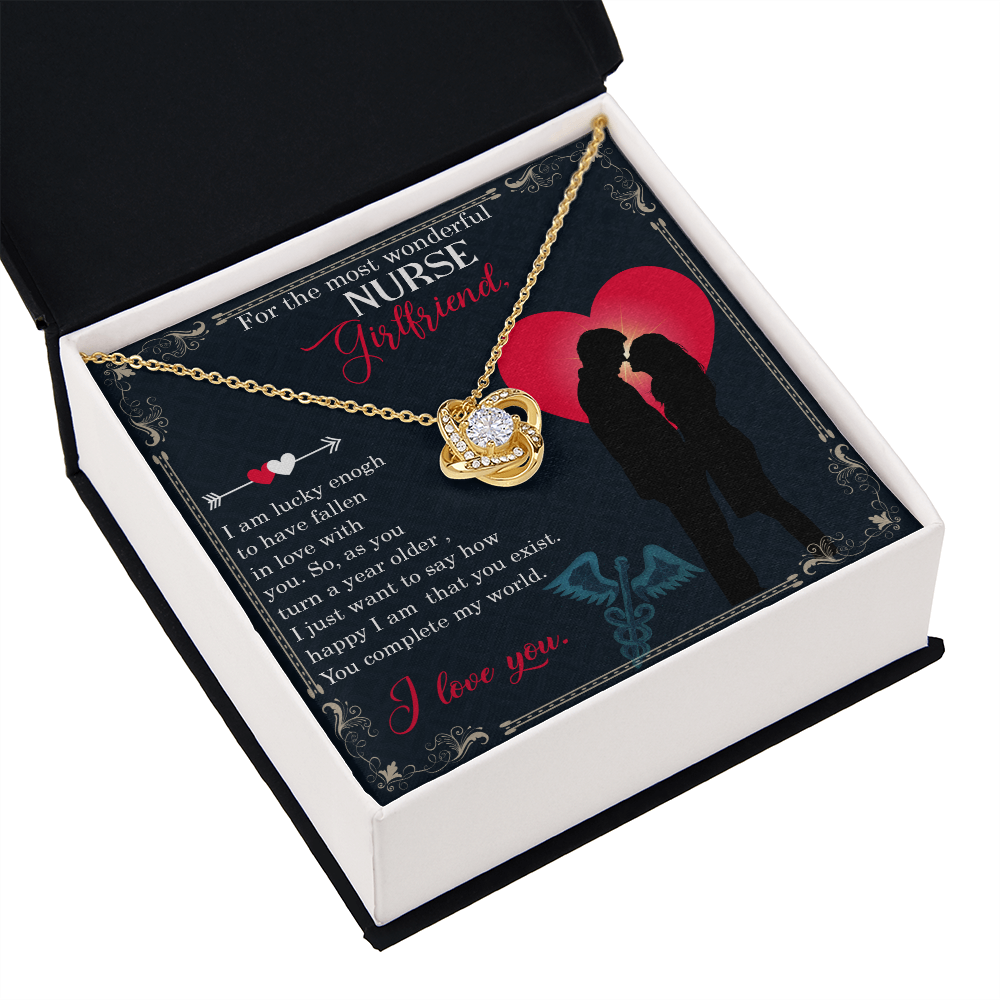 For The Most Wonderful Nurse GirlfriendHealthcare Medical Worker Nurse Appreciation Gift Infinity Knot Necklace Message Card-Express Your Love Gifts