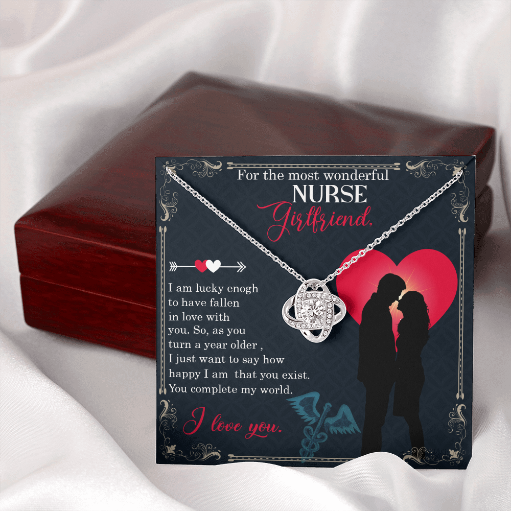 For The Most Wonderful Nurse GirlfriendHealthcare Medical Worker Nurse Appreciation Gift Infinity Knot Necklace Message Card-Express Your Love Gifts
