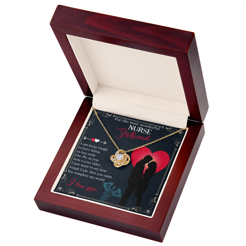 For The Most Wonderful Nurse GirlfriendHealthcare Medical Worker Nurse Appreciation Gift Infinity Knot Necklace Message Card-Express Your Love Gifts