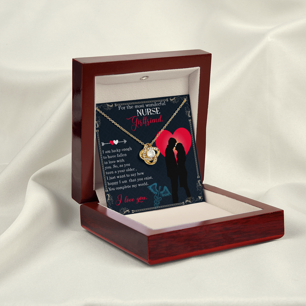 For The Most Wonderful Nurse GirlfriendHealthcare Medical Worker Nurse Appreciation Gift Infinity Knot Necklace Message Card-Express Your Love Gifts