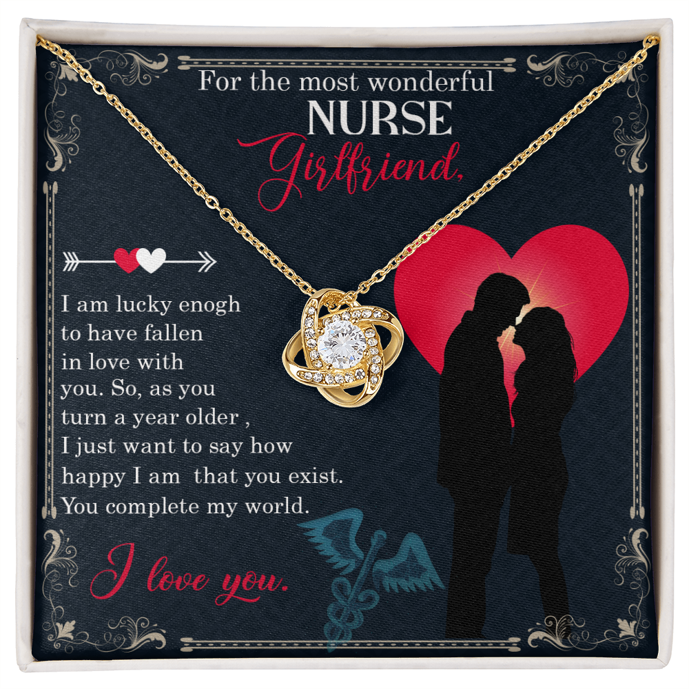 For The Most Wonderful Nurse GirlfriendHealthcare Medical Worker Nurse Appreciation Gift Infinity Knot Necklace Message Card-Express Your Love Gifts