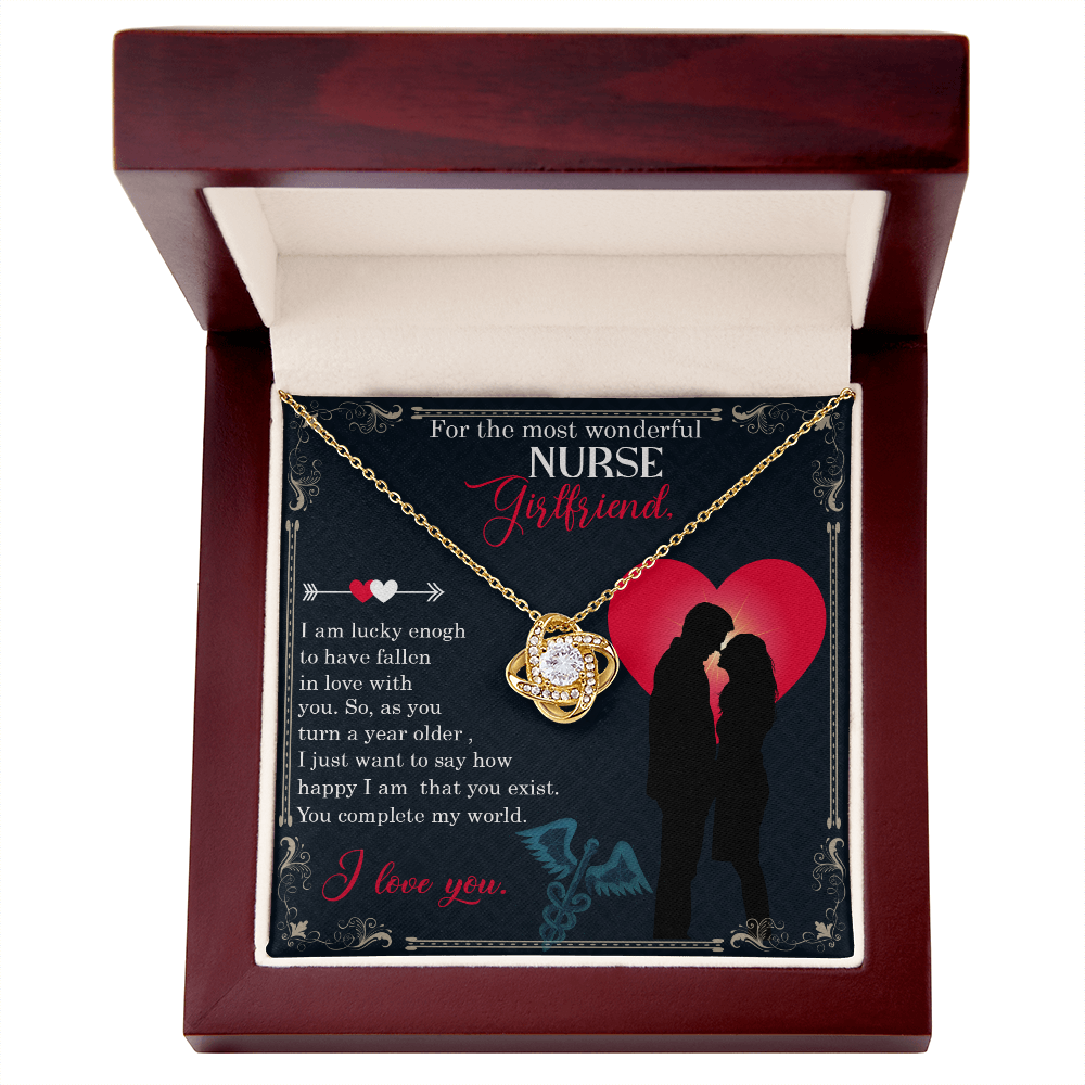 For The Most Wonderful Nurse GirlfriendHealthcare Medical Worker Nurse Appreciation Gift Infinity Knot Necklace Message Card-Express Your Love Gifts