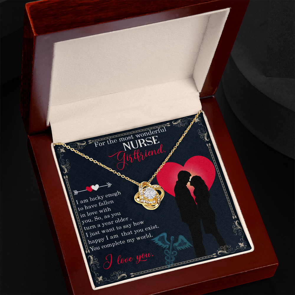 For The Most Wonderful Nurse GirlfriendHealthcare Medical Worker Nurse Appreciation Gift Infinity Knot Necklace Message Card-Express Your Love Gifts