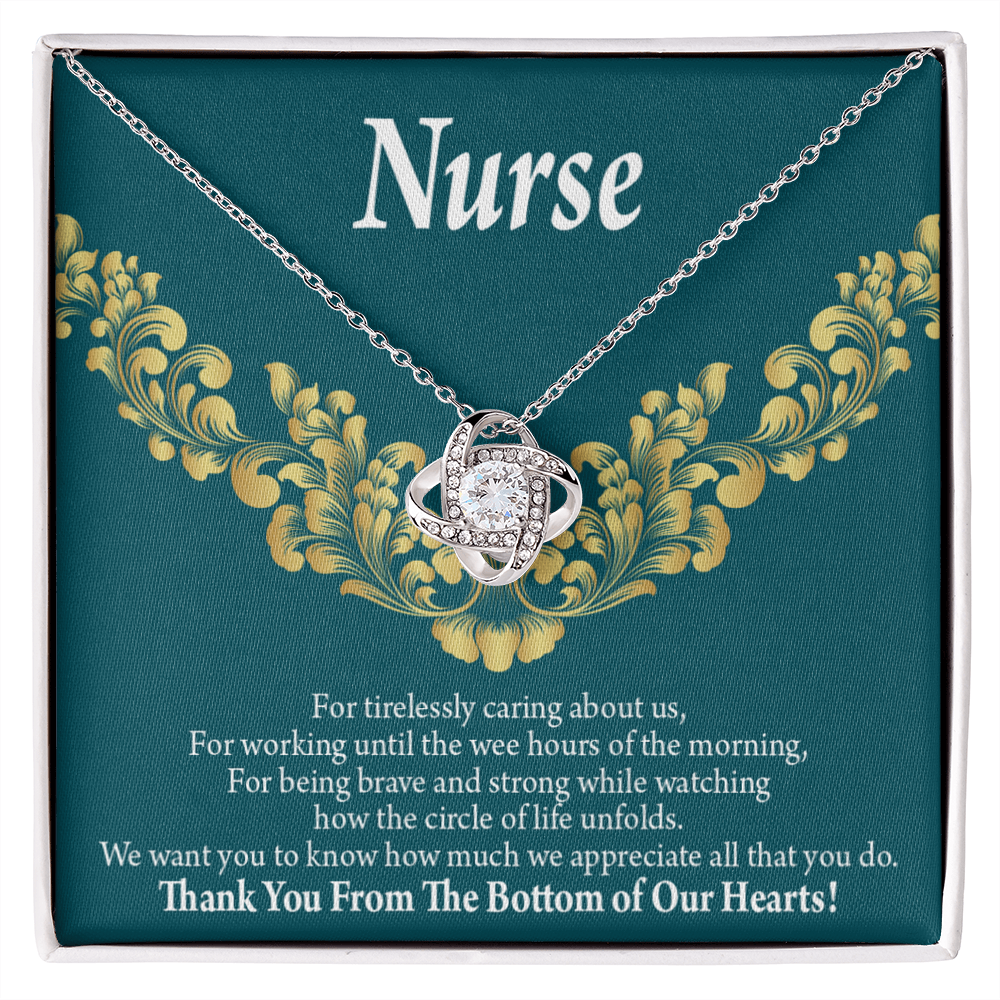 For Tirelessly Caring Healthcare Medical Worker Nurse Appreciation Gift Infinity Knot Necklace Message Card-Express Your Love Gifts