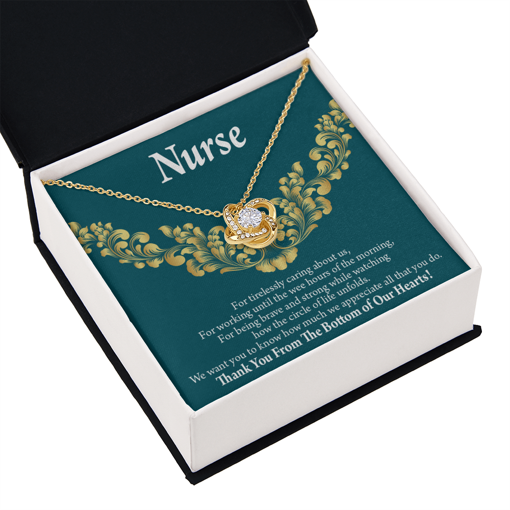For Tirelessly Caring Healthcare Medical Worker Nurse Appreciation Gift Infinity Knot Necklace Message Card-Express Your Love Gifts