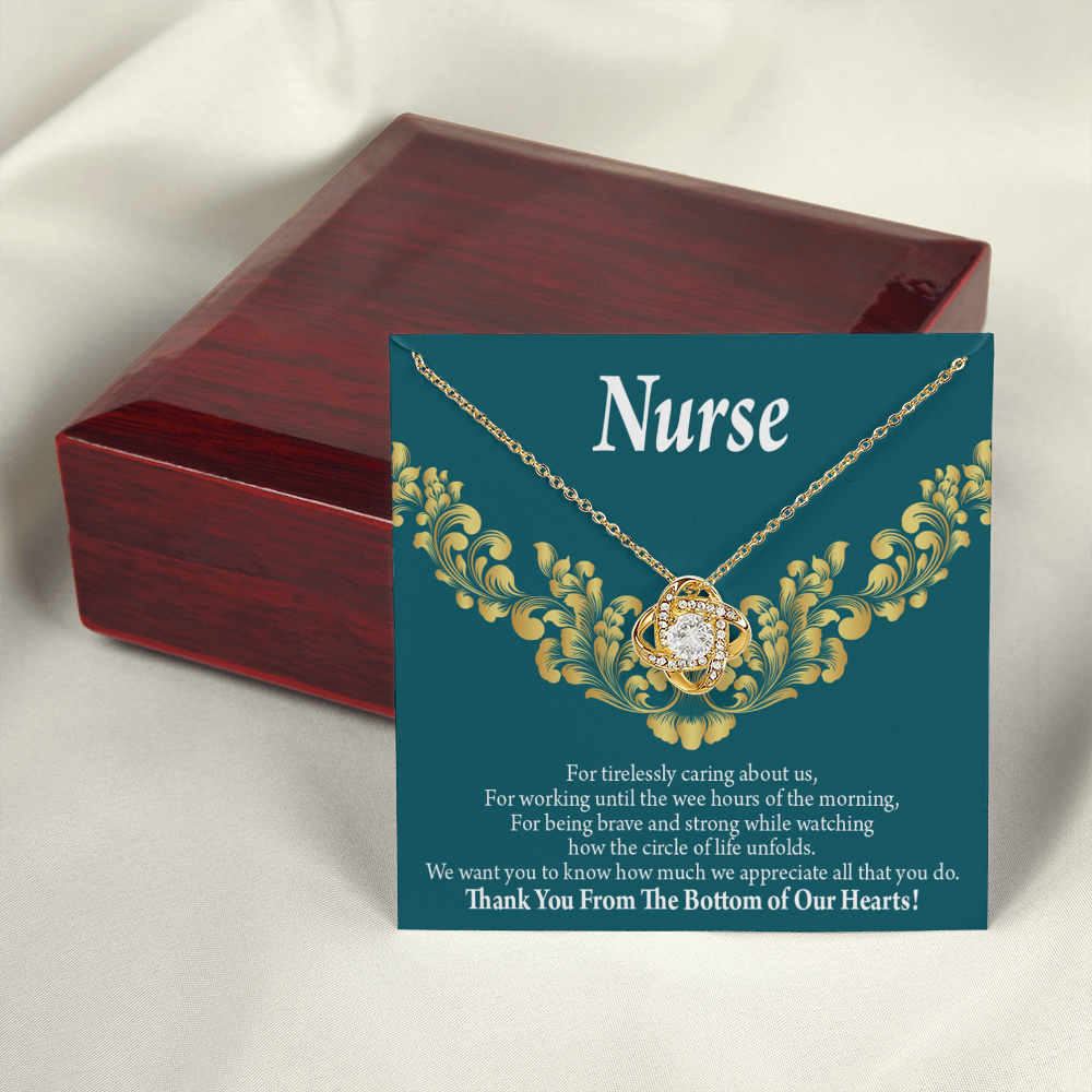 For Tirelessly Caring Healthcare Medical Worker Nurse Appreciation Gift Infinity Knot Necklace Message Card-Express Your Love Gifts