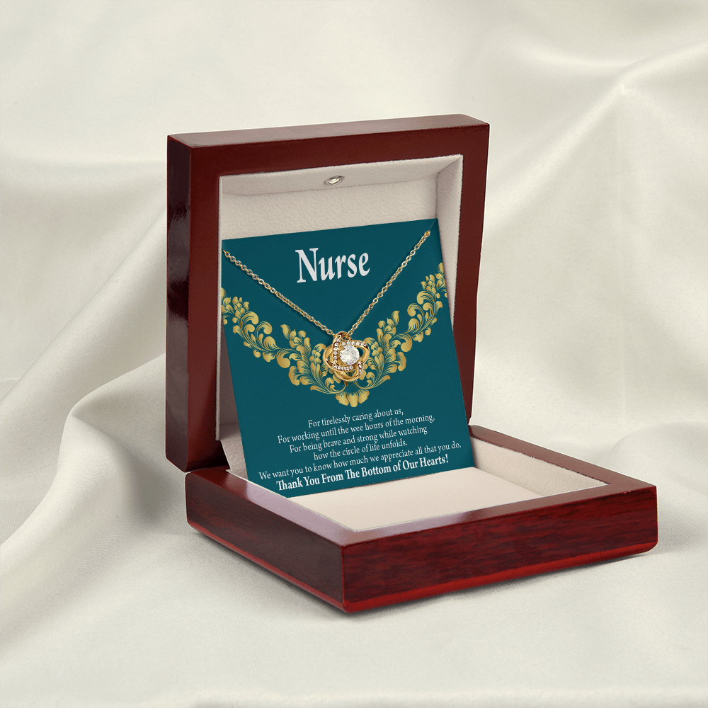 For Tirelessly Caring Healthcare Medical Worker Nurse Appreciation Gift Infinity Knot Necklace Message Card-Express Your Love Gifts