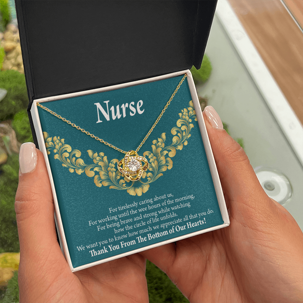 For Tirelessly Caring Healthcare Medical Worker Nurse Appreciation Gift Infinity Knot Necklace Message Card-Express Your Love Gifts