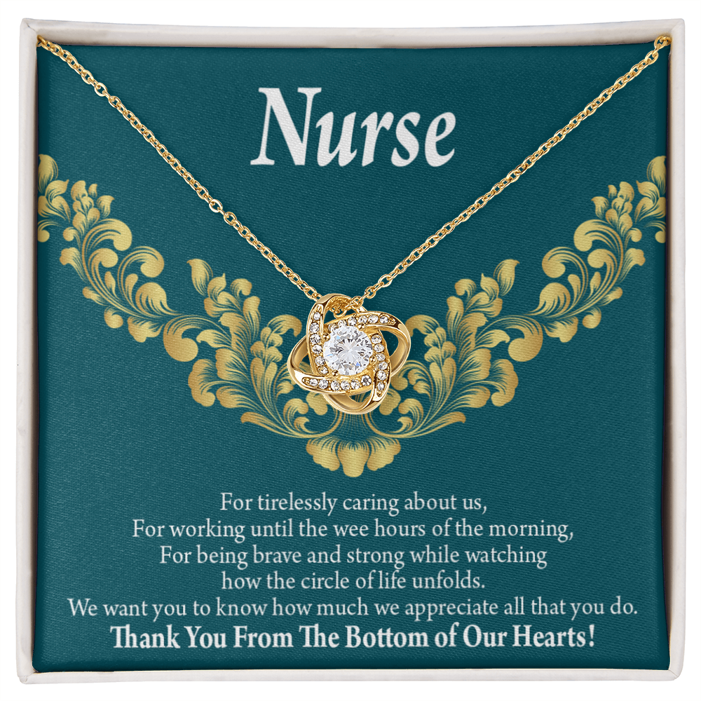 For Tirelessly Caring Healthcare Medical Worker Nurse Appreciation Gift Infinity Knot Necklace Message Card-Express Your Love Gifts