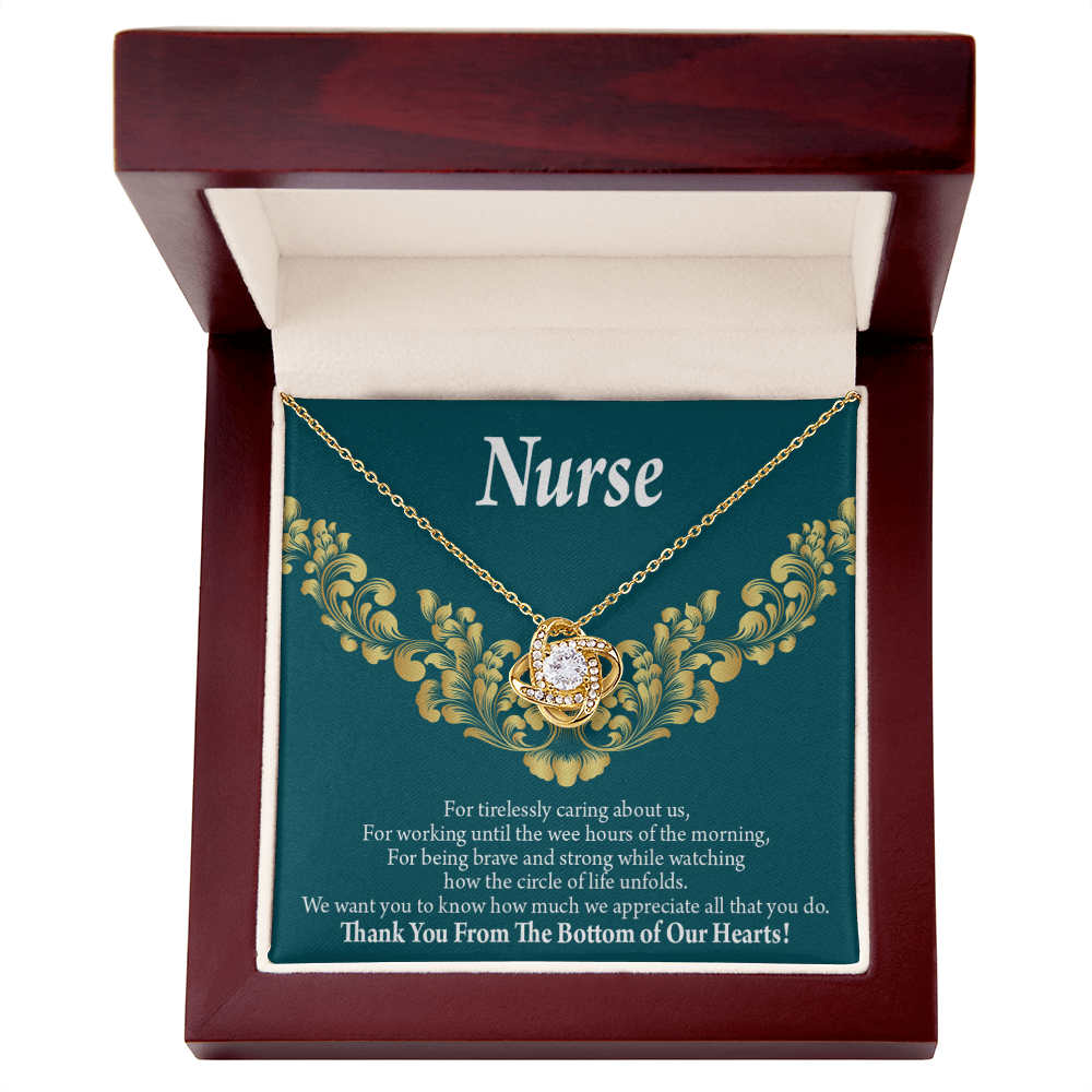 For Tirelessly Caring Healthcare Medical Worker Nurse Appreciation Gift Infinity Knot Necklace Message Card-Express Your Love Gifts