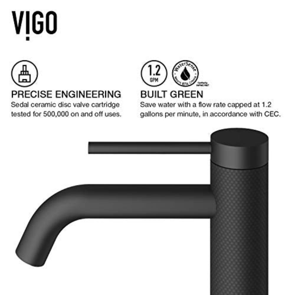 For VIGO 10" H Lexington Matte Black 1-Handle Single-Hole Vessel Water Sense Bathroom Sink Faucet-Express Your Love Gifts