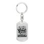 For With God Black Keychain Stainless Steel or 18k Gold Dog Tag Keyring-Express Your Love Gifts