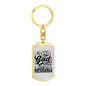 For With God Black Keychain Stainless Steel or 18k Gold Dog Tag Keyring-Express Your Love Gifts
