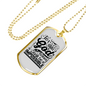For With God Necklace Stainless Steel or 18k Gold Dog Tag 24" Chain-Express Your Love Gifts