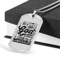 For With God Necklace Stainless Steel or 18k Gold Dog Tag 24" Chain-Express Your Love Gifts