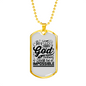 For With God Necklace Stainless Steel or 18k Gold Dog Tag 24" Chain-Express Your Love Gifts