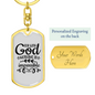 For With God Nothing Is Impossible Keychain Stainless Steel or 18k Gold Dog Tag Keyring-Express Your Love Gifts
