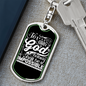 For With God White Keychain Stainless Steel or 18k Gold Dog Tag Keyring-Express Your Love Gifts