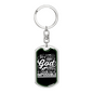 For With God White Keychain Stainless Steel or 18k Gold Dog Tag Keyring-Express Your Love Gifts