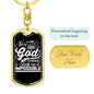 For With God White Keychain Stainless Steel or 18k Gold Dog Tag Keyring-Express Your Love Gifts