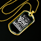For With God White Necklace Stainless Steel or 18k Gold Dog Tag 24" Chain-Express Your Love Gifts