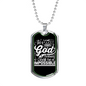 For With God White Necklace Stainless Steel or 18k Gold Dog Tag 24" Chain-Express Your Love Gifts