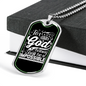For With God White Necklace Stainless Steel or 18k Gold Dog Tag 24" Chain-Express Your Love Gifts
