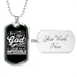 For With God White Necklace Stainless Steel or 18k Gold Dog Tag 24" Chain-Express Your Love Gifts