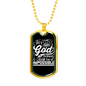 For With God White Necklace Stainless Steel or 18k Gold Dog Tag 24" Chain-Express Your Love Gifts