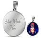 Forest Alien Circle Pendant UFO Alien Fan Necklace Stainless Steel or 18k Gold 18-22"-Express Your Love Gifts