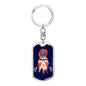 Forest Alien Dog Tag Pendant Keychain Stainless Steel or 18k Gold-Express Your Love Gifts
