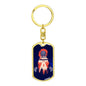 Forest Alien Dog Tag Pendant Keychain Stainless Steel or 18k Gold-Express Your Love Gifts