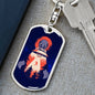 Forest Alien Dog Tag Pendant Keychain Stainless Steel or 18k Gold-Express Your Love Gifts