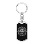 Forever 2 Wheels Biker Keychain Stainless Steel or 18k Gold Dog Tag Keyring-Express Your Love Gifts