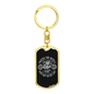 Forever 2 Wheels Biker Keychain Stainless Steel or 18k Gold Dog Tag Keyring-Express Your Love Gifts