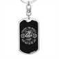 Forever 2 Wheels Biker Keychain Stainless Steel or 18k Gold Dog Tag Keyring-Express Your Love Gifts