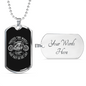 Forever 2 Wheels Biker Necklace Stainless Steel or 18k Gold Dog Tag 24"-Express Your Love Gifts