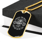 Forever 2 Wheels Biker Necklace Stainless Steel or 18k Gold Dog Tag 24"-Express Your Love Gifts