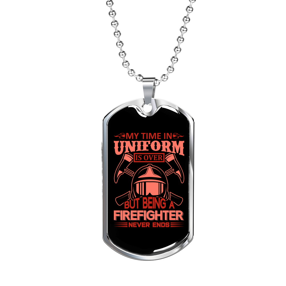 Forever Being A Firefighter Gift Stainless Steel or 18k Gold Dog Tag 24" Chain-Express Your Love Gifts